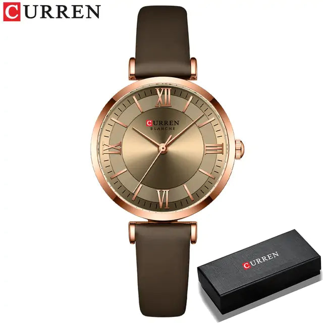 Classic Clock Leather Watch